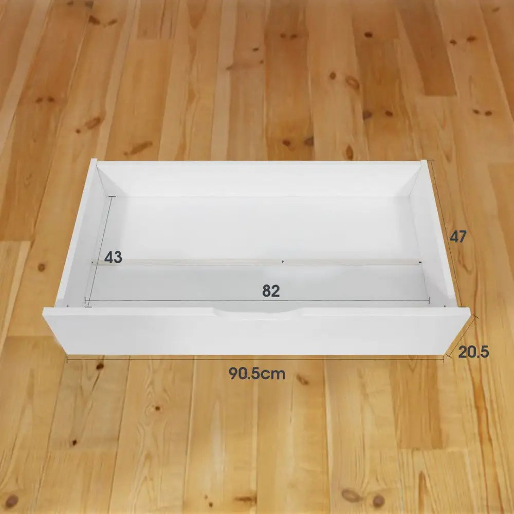 2 x Wooden Bed Frame Storage Trundle Drawers-White - Furniture > Bedroom
