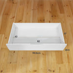 2 x Wooden Bed Frame Storage Trundle Drawers-White - Furniture > Bedroom