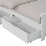 2 x Wooden Bed Frame Storage Trundle Drawers-White - Furniture > Bedroom
