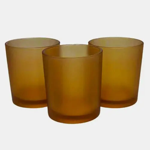 20 Pack Brown Frosted Glass Votive Tealight Candle Holders House Party Cenrepiece Xmas Wedding Decor Glass Candlestick
