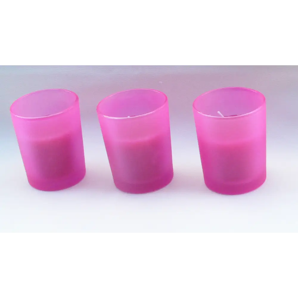 20 Pack Pink Frosted Glass Votive Tealight Candle Holders House Party Cenrepiece Xmas Wedding Decor Glass Candlestick