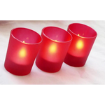 20 Pack Red Frosted Glass Votive Tealight Candle Holders Valentines Day Xmas Wedding Decor Glass Candlestick Party
