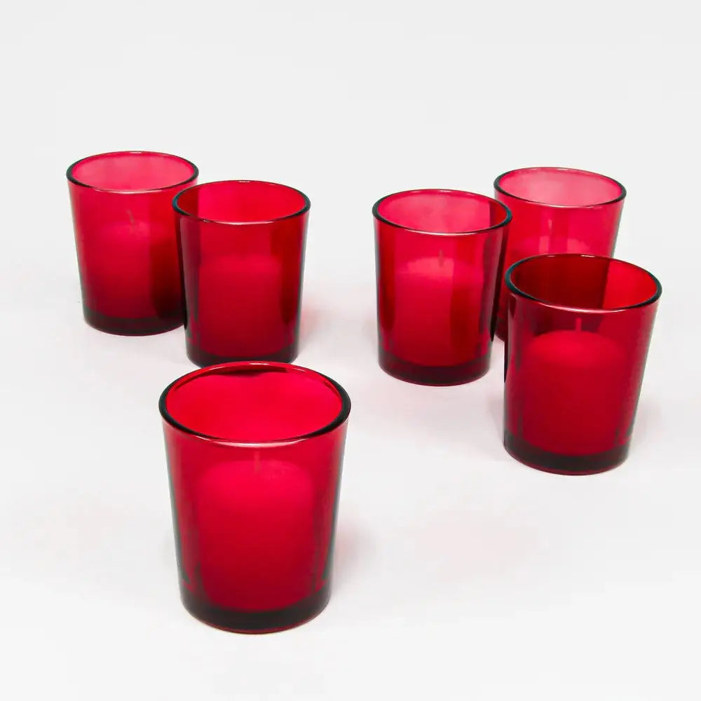 20 Pack Red Glass Votive Tealight Candle Holders House Party Cenrepiece Xmas Wedding Decor Glass Candlestick Party
