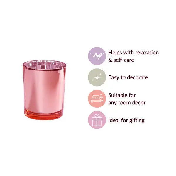 20 Pack Rose Gold Pink Votive Tealight Candle Holders Valentines Day Mercury Wedding Decor Glass Candlestick Party