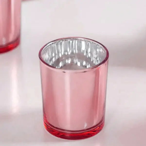 20 Pack Rose Gold Pink Votive Tealight Candle Holders Valentines Day Mercury Wedding Decor Glass Candlestick Party