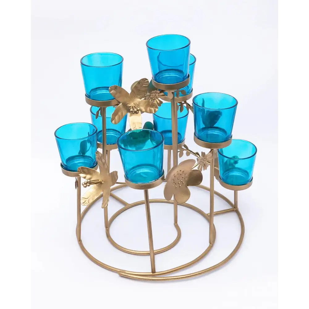 20 Pack Turquoise Glass Votive Tealight Candle Holders House Party Cenrepiece Xmas Wedding Decor Glass Candlestick