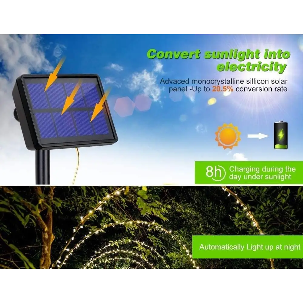 200 Waterproof LED Solar Fairy Light Outdoor with 8 Lighting Modes for Home,Garden and Decoration - Home & Garden >
