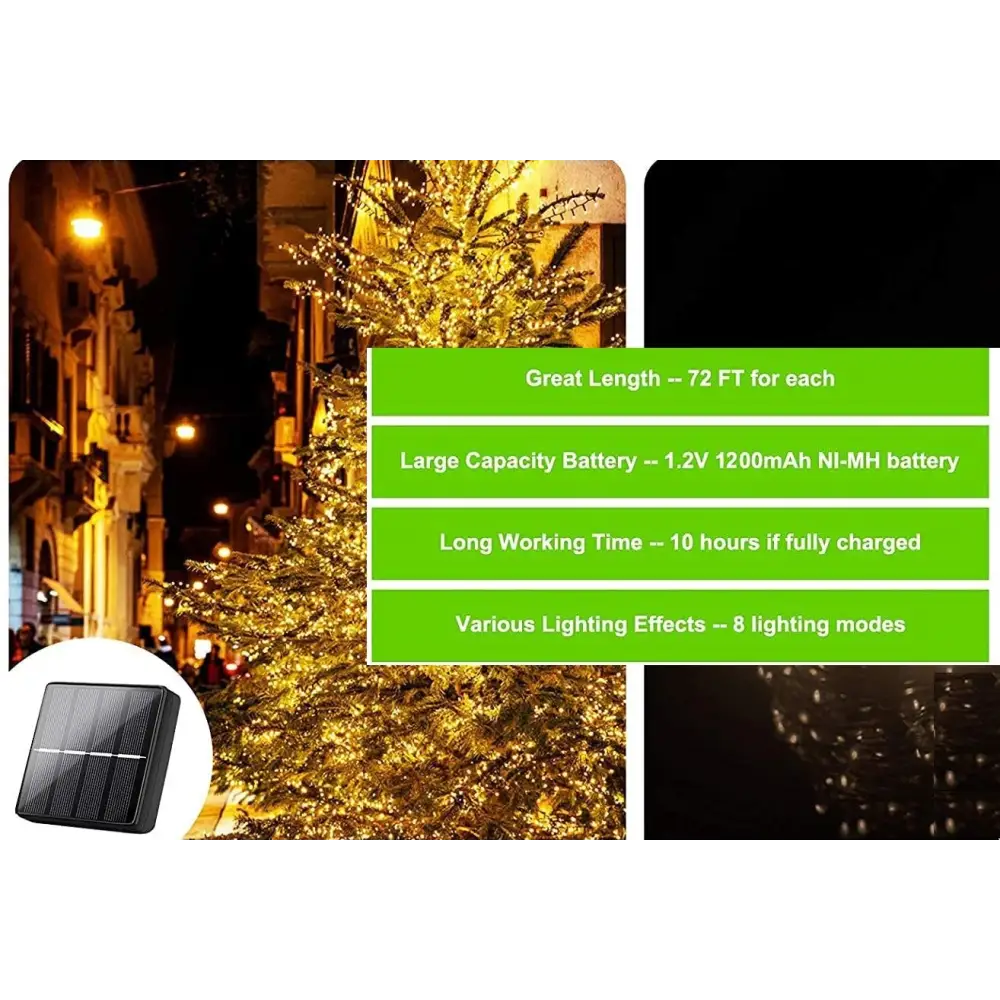 200 Waterproof LED Solar Fairy Light Outdoor with 8 Lighting Modes for Home,Garden and Decoration - Home & Garden >