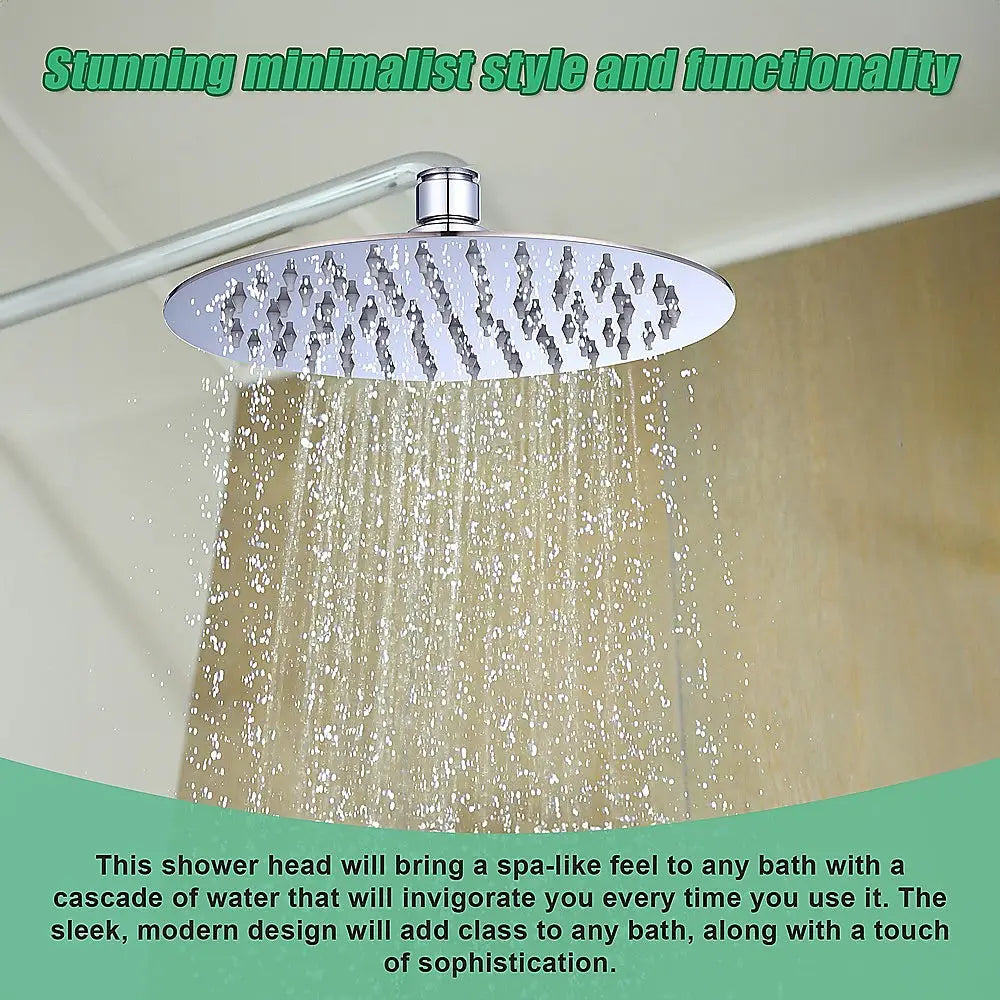 200mm Shower Head Round 304SS Polished Chrome Finish - Furniture > Bathroom