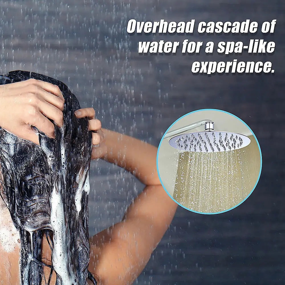 200mm Shower Head Round 304SS Polished Chrome Finish - Furniture > Bathroom
