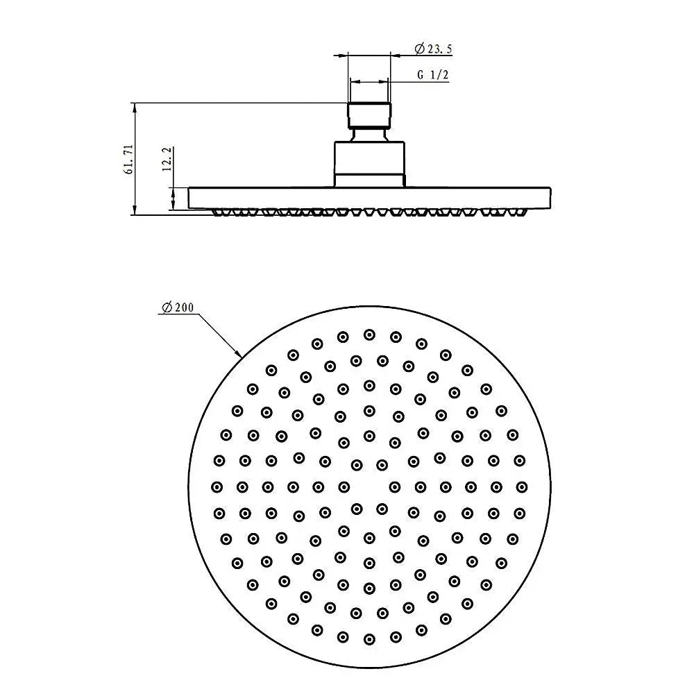 200mm Shower Head Round Chrome Showerhead - Furniture > Bathroom > Shower Heads & Screens