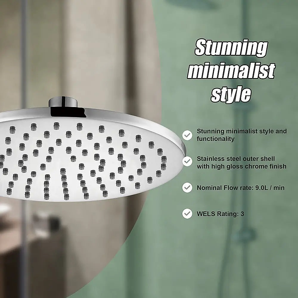 200mm Shower Head Round Chrome Showerhead - Furniture > Bathroom > Shower Heads & Screens