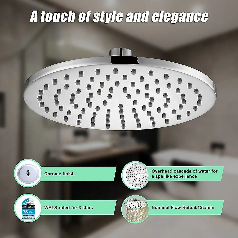 200mm Shower Head Round Chrome Showerhead - Furniture > Bathroom > Shower Heads & Screens