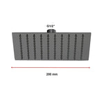 200mm Shower Head Square 304SS Electroplated Matte Black Finish - Furniture > Bathroom