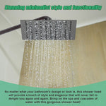 200mm Shower Head Square 304SS Electroplated Matte Black Finish - Furniture > Bathroom