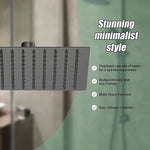 200mm Shower Head Square 304SS Electroplated Matte Black Finish - Furniture > Bathroom