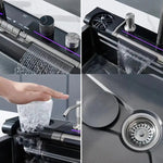 2024 80x45cm Blue Whale Integrated Waterfall Kitchen Sink Honeycomb Technology Large Digitial Display Stainless Steel