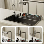 2024 Integrated Waterfall Kitchen Sink Honeycomb Technology Large Digitial Display Stainless Steel Water Filter Cup