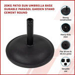 20kg Patio Sun Umbrella Base Durable Parasol Garden Stand Cement Round - Home & Garden > Shading