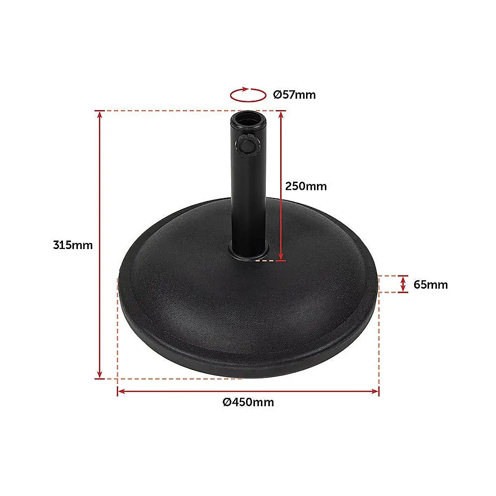 20kg Patio Sun Umbrella Base Durable Parasol Garden Stand Cement Round - Home & Garden > Shading