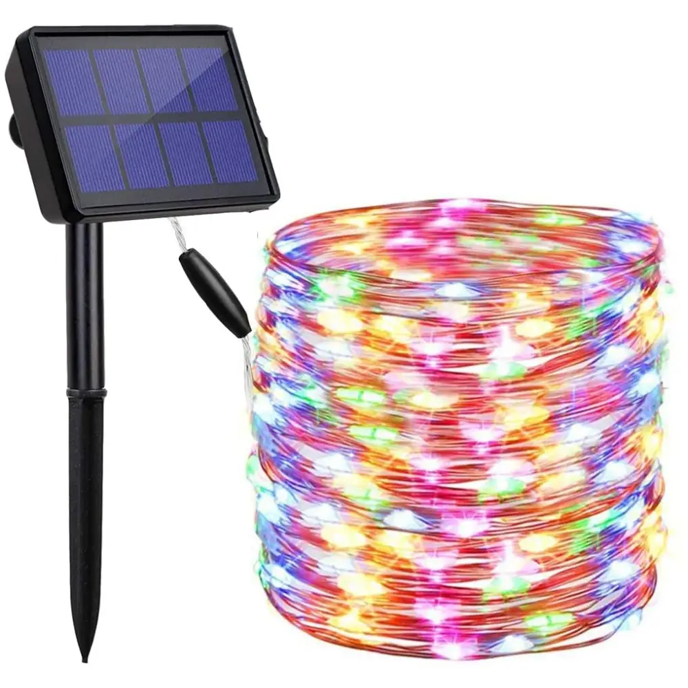 20m 200 LED Solar Powered Outdoor Lights with 8 Lighting Modes and Waterproof for Home,Garden and Decoration - Home &