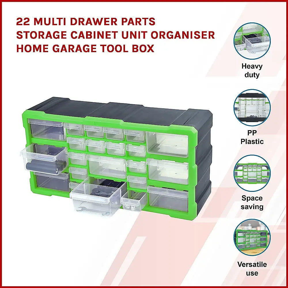 22 Multi Drawer Parts Storage Cabinet Unit Organiser Home Garage Tool Box - Furniture > Office