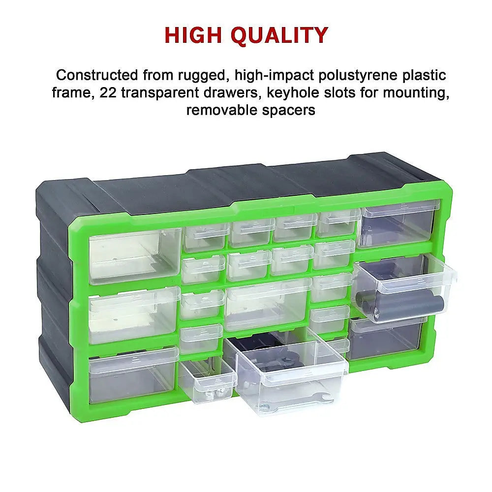 22 Multi Drawer Parts Storage Cabinet Unit Organiser Home Garage Tool Box - Furniture > Office