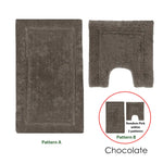 2200GSM 2 Pce Axel 100% Cotton Bath Mat Set - Chocolate - Home & Garden > Bathroom Accessories > Bath Mats & Rugs