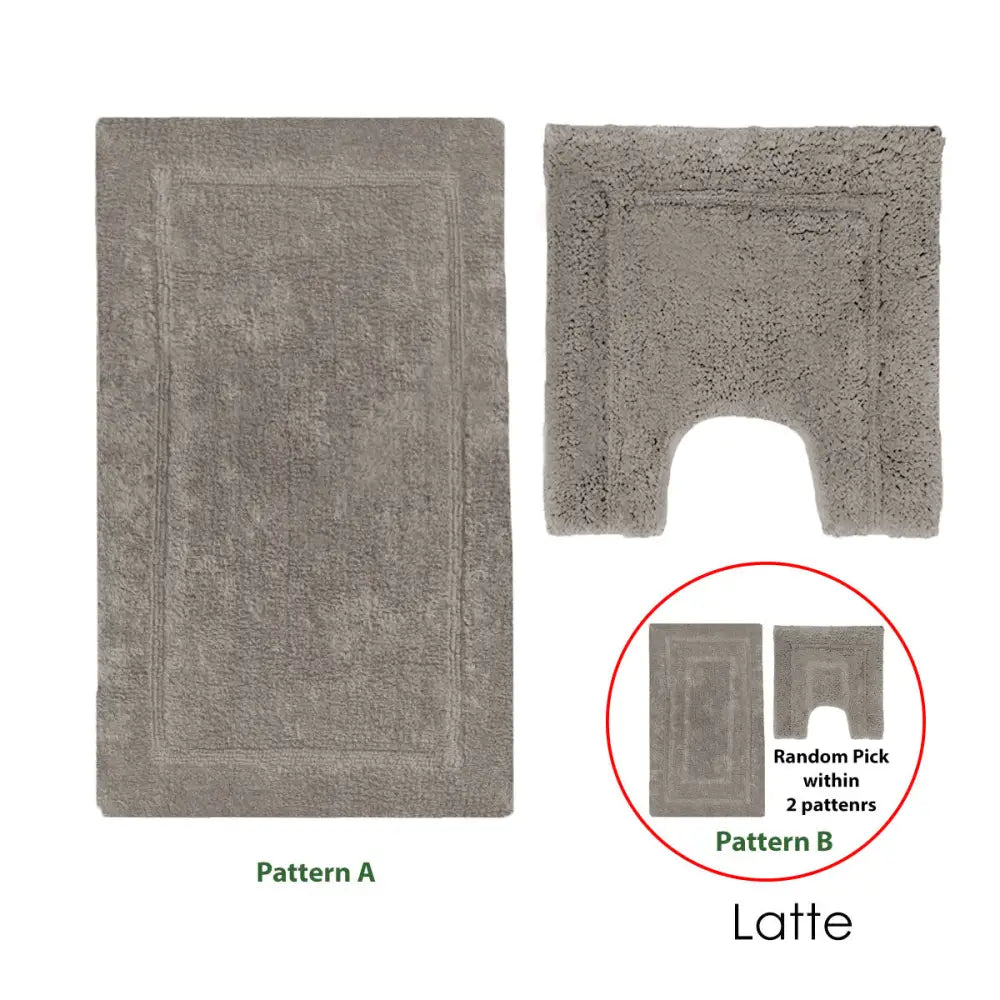 2200GSM 2 Pce Axel 100% Cotton Bath Mat Set - Latte - Home & Garden > Bathroom Accessories > Bath Mats & Rugs
