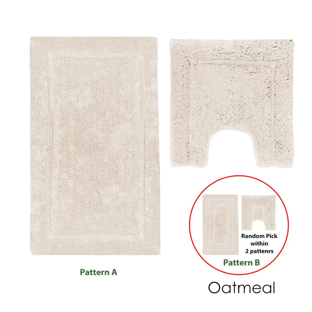 2200GSM 2 Pce Axel 100% Cotton Bath Mat Set - Oatmeal - Home & Garden > Bathroom Accessories > Bath Mats & Rugs