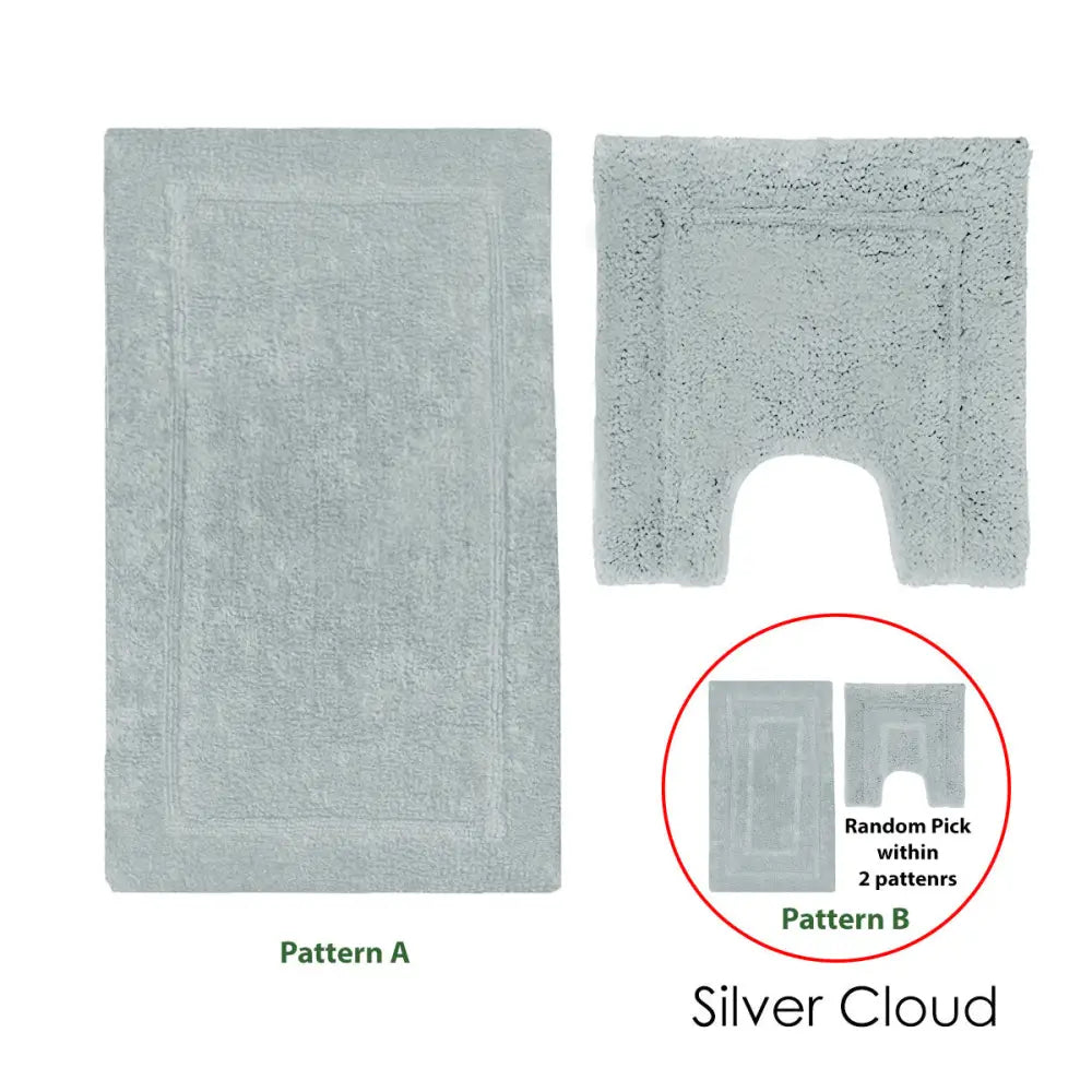2200GSM 2 Pce Axel 100% Cotton Bath Mat Set Silver Cloud - Home & Garden > Bathroom Accessories > Bath Mats & Rugs