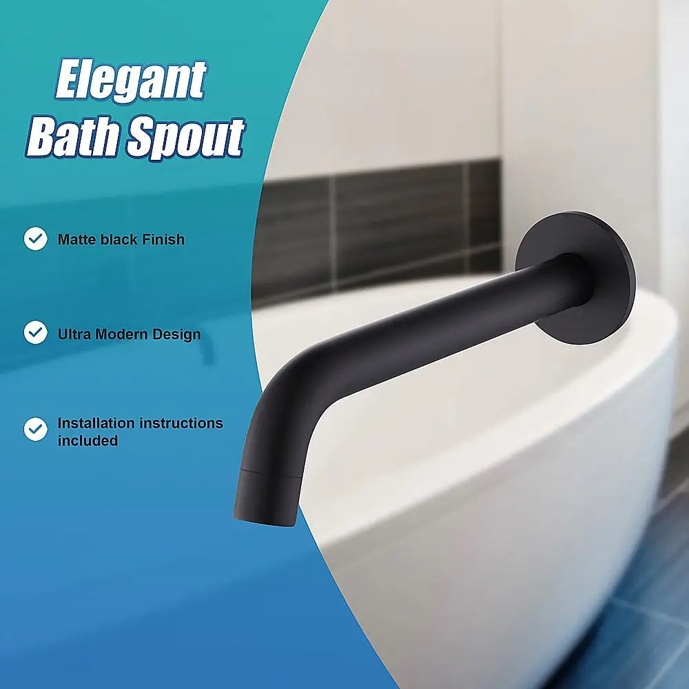 220mm Bath Spout in Matte Black Finish - Furniture > Bathroom > Bathtubs