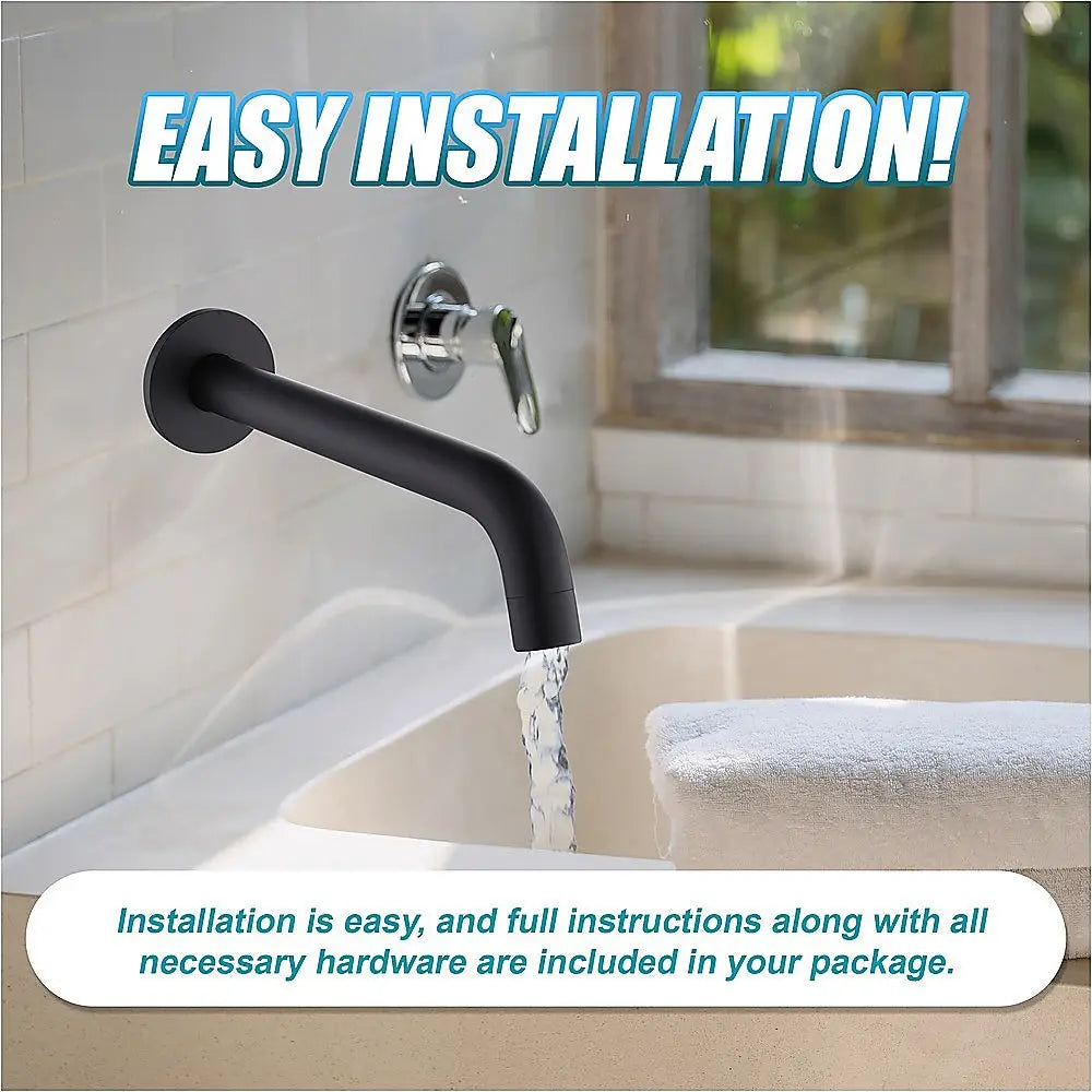 220mm Bath Spout in Matte Black Finish - Furniture > Bathroom > Bathtubs