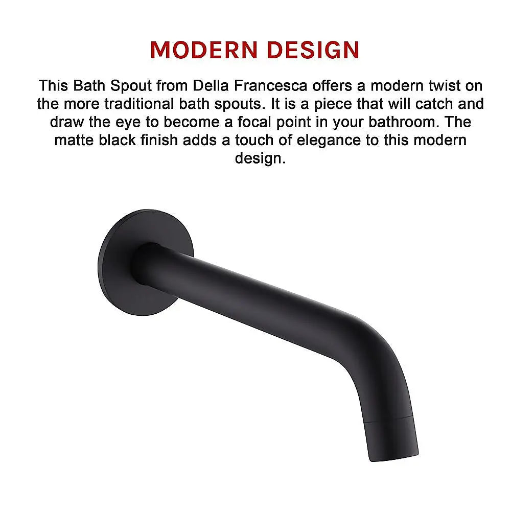 220mm Bath Spout in Matte Black Finish - Furniture > Bathroom > Bathtubs