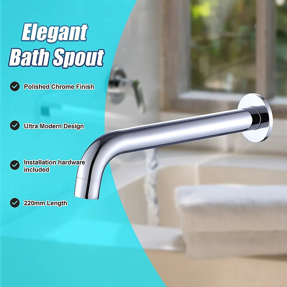 220mm Bath Spout in Polished Chrome Finish - Furniture > Bathroom > Bathtubs