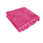 240GSM Corduroy Striped Throw Rug Pink - Home & Garden > Bedding