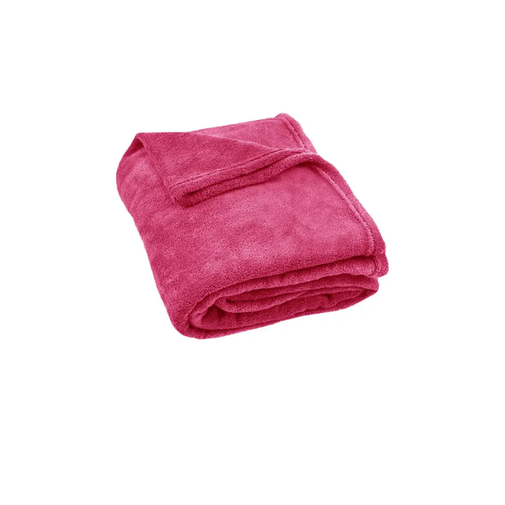 240GSM Urban Ultra Soft Coral Fleece Throw Rug 120 x 150cm Hot Pink - Home & Garden > Bedding