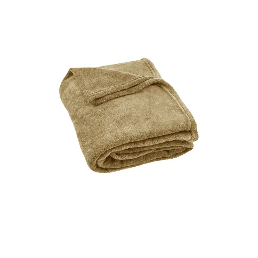 240GSM Urban Ultra Soft Coral Fleece Throw Rug 120 x 150cm Latte - Home & Garden > Bedding