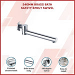 240mm Brass Bath Safety Spout Swivel - Furniture > Bathroom > Bathtubs