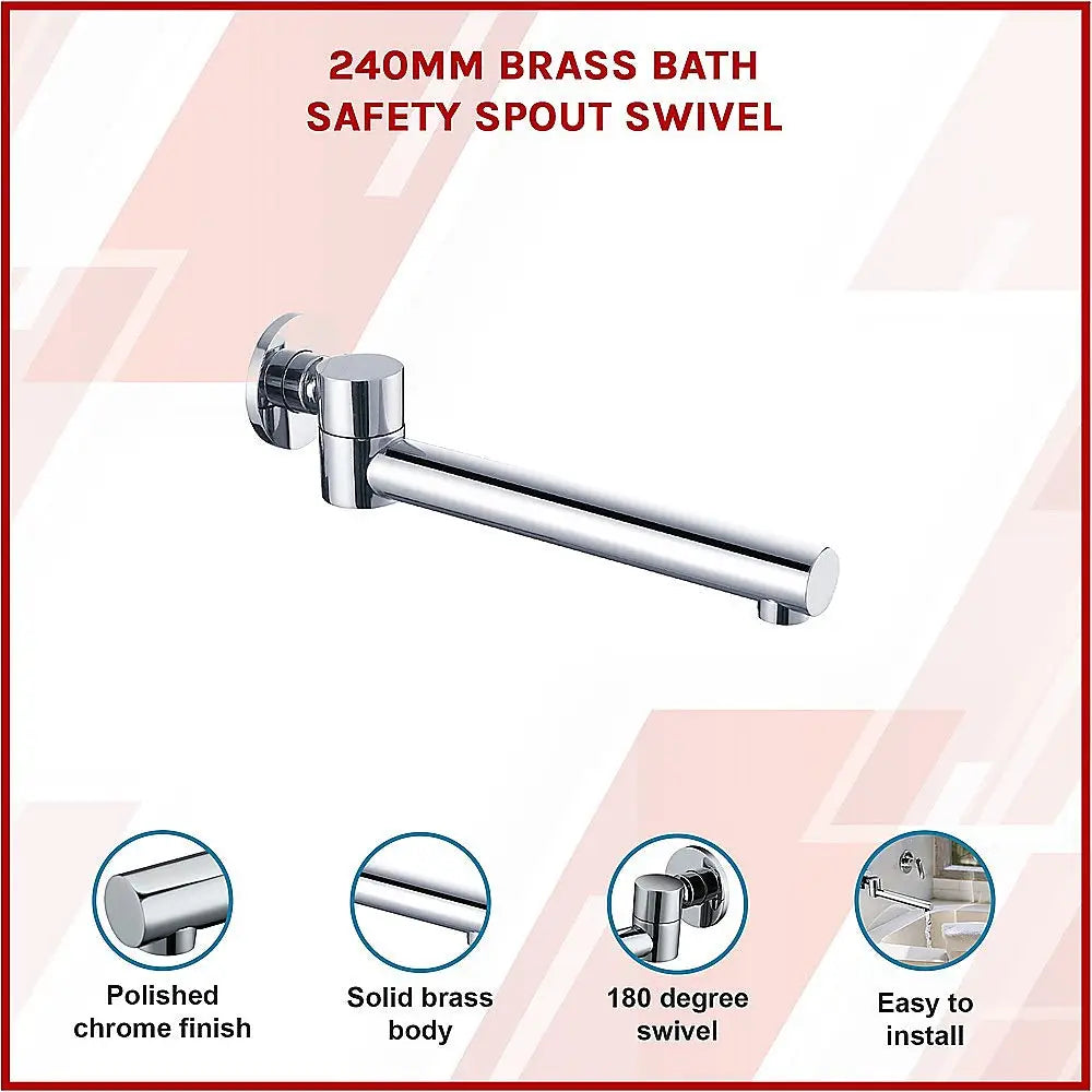 240mm Brass Bath Safety Spout Swivel - Furniture > Bathroom > Bathtubs