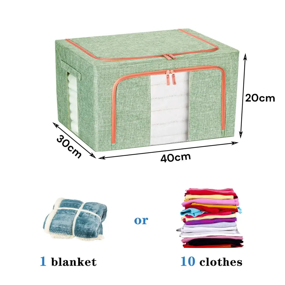 24L Cloth Storage Box Closet Organizer Storage Bags Clothes Storage Bags Wardrobe Organizer Idea GREEN - Home & Garden