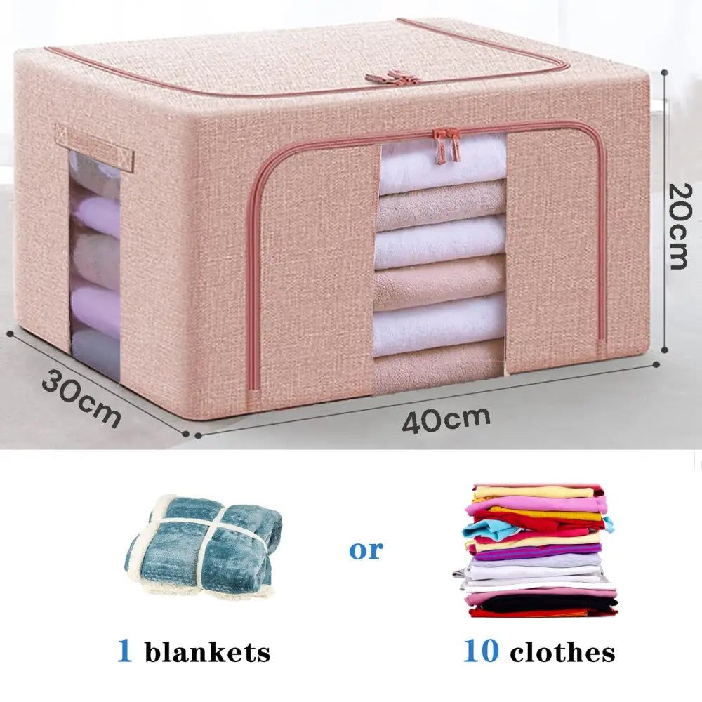 24L Cloth Storage Box Closet Organizer Storage Bags Clothes Storage Bags Wardrobe Organizer Idea PINK - Home & Garden >