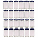24x 375ml Flint Glass Jars + Twist Lids - Round Food Storage Preserving Jar - Home & Garden > Storage