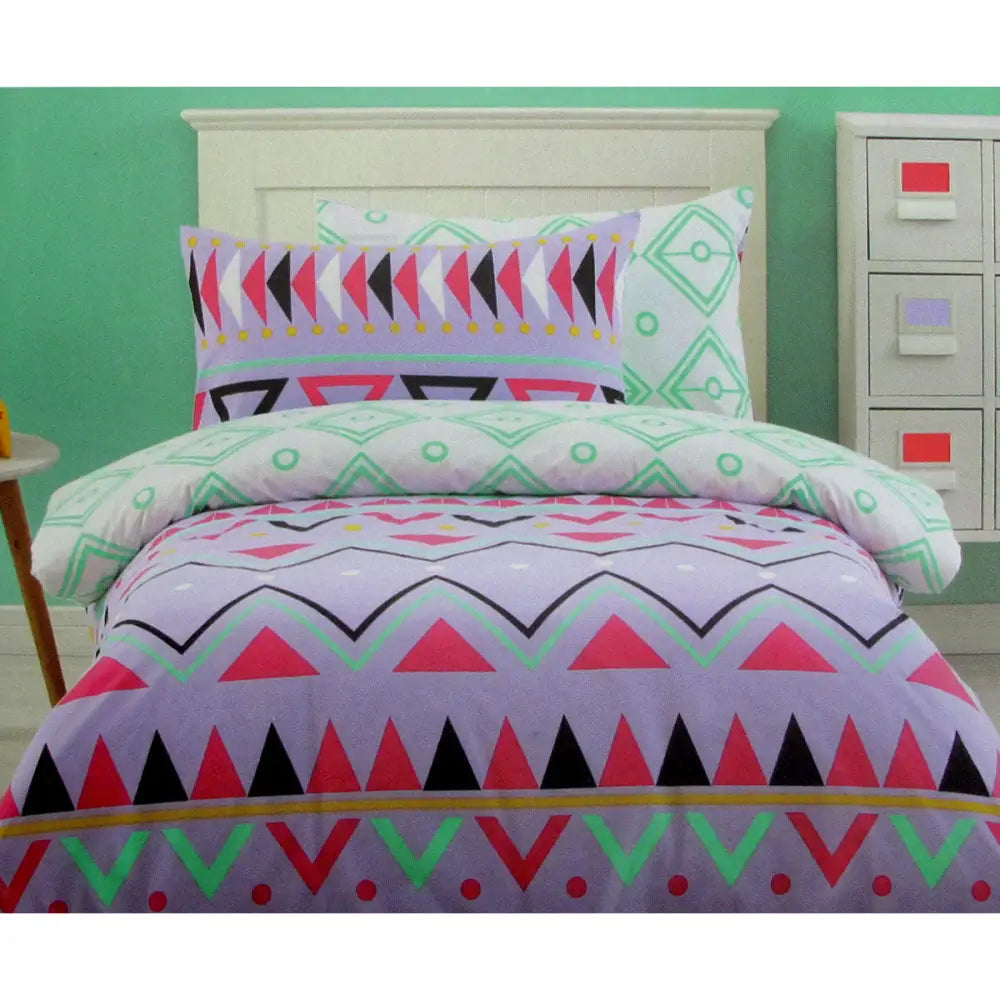 250TC Tribal Dream 100% Cotton Quilt Cover Set Single - Home & Garden > Bedding