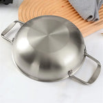 26cm seafood Silver Paella Pan with Riveted Chrome Plated Handles Dishwasher Safe - Home & Garden > Kitchenware