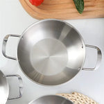 26cm seafood Silver Paella Pan with Riveted Chrome Plated Handles Dishwasher Safe - Home & Garden > Kitchenware