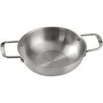 26cm seafood Silver Paella Pan with Riveted Chrome Plated Handles Dishwasher Safe - Home & Garden > Kitchenware