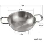 26cm seafood Silver Paella Pan with Riveted Chrome Plated Handles Dishwasher Safe - Home & Garden > Kitchenware