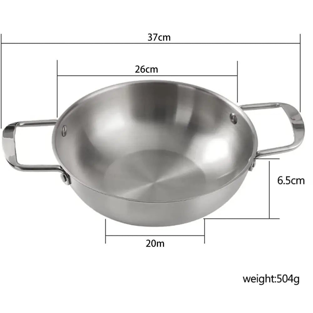 26cm seafood Silver Paella Pan with Riveted Chrome Plated Handles Dishwasher Safe - Home & Garden > Kitchenware