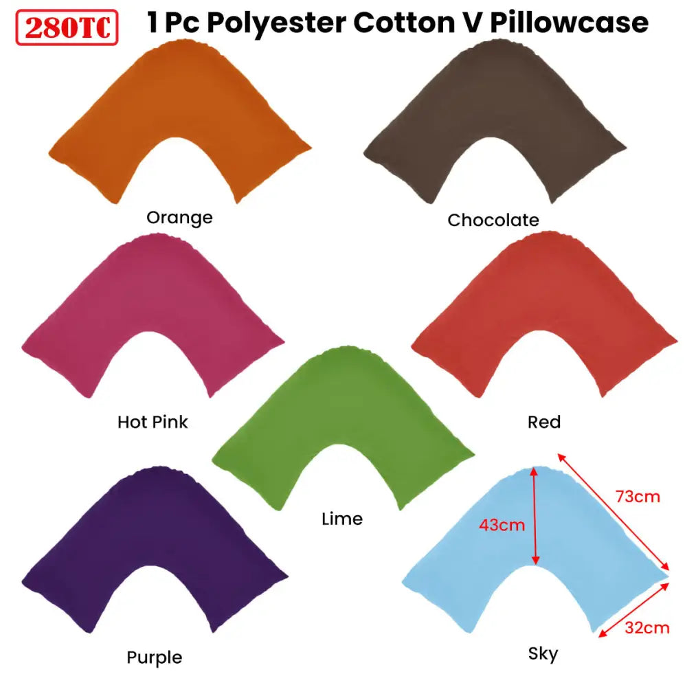 280TC EasyCare Polyester Cotton V Pillowcase Sky - Home & Garden > Bedding